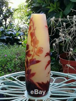 Authentique vase Gallé Coeur de Jeannette Art Nouveau