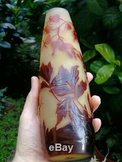 Authentique vase Gallé Coeur de Jeannette Art Nouveau
