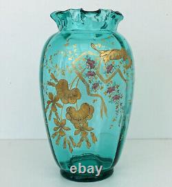 BACCARAT Vase Emaillé Décor Japonisant Art-Nouveau ca 1880