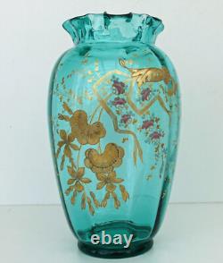 BACCARAT Vase Emaillé Décor Japonisant Art-Nouveau ca 1880