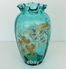 BACCARAT Vase Emaillé Décor Japonisant Art-Nouveau ca 1880