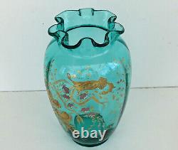 BACCARAT Vase Emaillé Décor Japonisant Art-Nouveau ca 1880