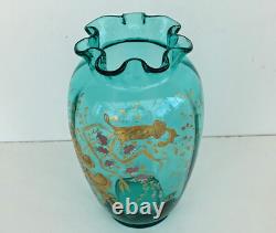 BACCARAT Vase Emaillé Décor Japonisant Art-Nouveau ca 1880