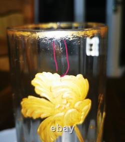 BACCARAT Vase en cristal et or, Art nouveau, décor d'iris Old gilded crystal