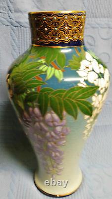 BFK KERAMIS GRAND VASE AUX GLYCINES ART NOUVEAU 1900-25 rf D2244