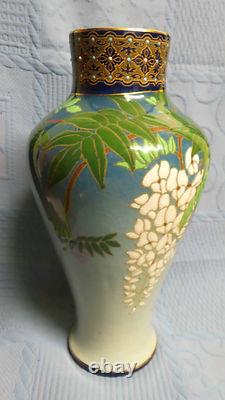 BFK KERAMIS GRAND VASE AUX GLYCINES ART NOUVEAU 1900-25 rf D2244