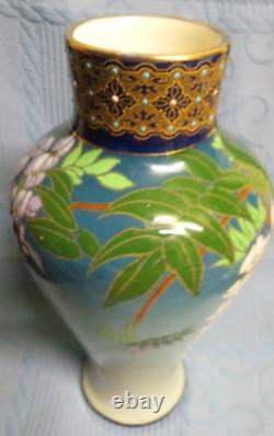 BFK KERAMIS GRAND VASE AUX GLYCINES ART NOUVEAU 1900-25 rf D2244