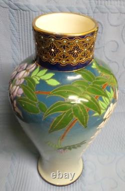 BFK KERAMIS GRAND VASE AUX GLYCINES ART NOUVEAU 1900-25 rf D2244