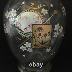 Baccarat Vase Emaille Art Nouveau