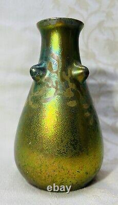 Bacs Massier Iridescent Vase Irise Art Nouveau Cannes Vallauris Alpe Cote D'azur