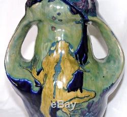 Beau Vase Art Nouveau En Ceramique De Rozenburg Den Haag Holland Jugenstil