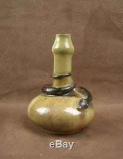 Beau Vase Ceramique De Saint Honore Gres Flamme Serpent Art Nouveau Louis Martin