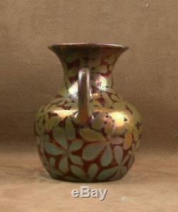 Beau Vase En Céramique Irisée Art Nouveau Signé Clément Massier Golfe Juan
