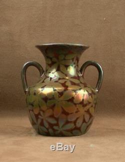 Beau Vase En Céramique Irisée Art Nouveau Signé Clément Massier Golfe Juan
