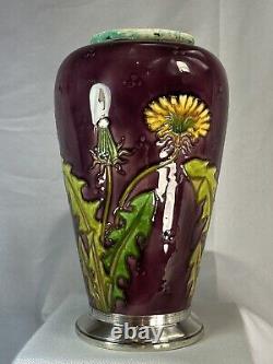 Beau ancien vase en céramique signé Sèvres art nouveau