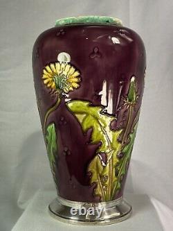 Beau ancien vase en céramique signé Sèvres art nouveau