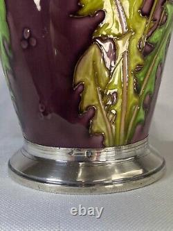 Beau ancien vase en céramique signé Sèvres art nouveau