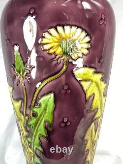 Beau ancien vase en céramique signé Sèvres art nouveau