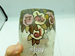 Becken & Richy (Legras &Cie) Vase Art Nouveau à décor émaillé de fleurs