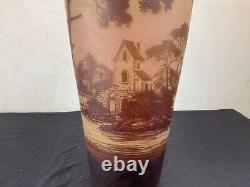 Belle TAILLE VASE DÉGAGE À L ACIDE. RICHARD BURGSTHAL. ART NOUVEAU. VERS 1920