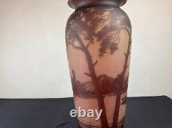 Belle TAILLE VASE DÉGAGE À L ACIDE. RICHARD BURGSTHAL. ART NOUVEAU. VERS 1920