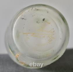 Blanchet Vase Verre Émaille Dégagé À L'acide Signé Art Nouveau Daum/montjoye