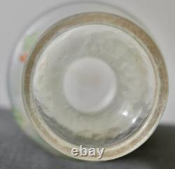 Blanchet Vase Verre Émaille Dégagé À L'acide Signé Art Nouveau Daum/montjoye