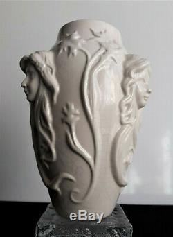 Boch frères La louvière Vase blanc craquelé ca 1920