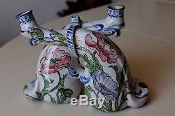 Bouquetière A. Renoleau Angoulême Rare vase Art nouveau 1900 Keramische ceramic