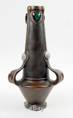Bretby Arts and Crafts Pottery Tri-Handled Vase Ruskin Interest Nouveau