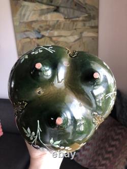 Cache Pot / Vase Style Art Nouveau Tripode & Trilobé, Riche Motif Floral