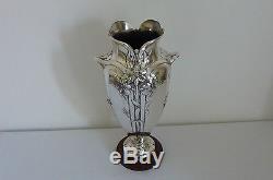 Christofle Gallia vase métal argenté modèle art nouveau