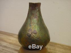 Clément Massier Vase céramique irisé décor de trefles Art nouveau 1900