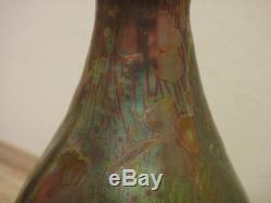Clément Massier Vase céramique irisé décor de trefles Art nouveau 1900