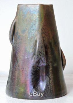Clément Massier Art Nouveau Iridescent Glazed Earthenware Vase circa 1900