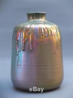 Clement Massier Rare Gros Vase Irise Art Nouveau 1900 Cf Zolnay, Accident Col