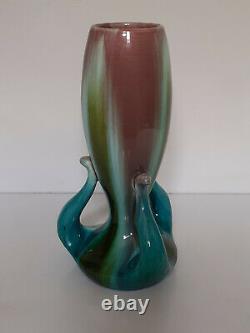 Clément Massier (attribué) Vase art nouveau Emaillage turquoise H. 26,7 cm