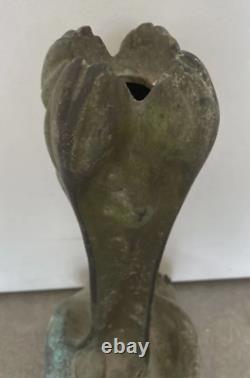 Clotilde DRUAULT, XXeme, Vase Art Nouveau en Bronze à décor de libellules