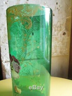 Collection beau vase rouleau Legras Art Nouveau pensées en excellent état