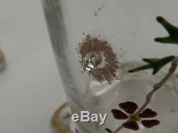 Cristallerie d'Emile Gallé, Paire de Vases à décor de Salamandres Emaillées