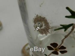 Cristallerie d'Emile Gallé, Paire de Vases décor de Salamandres Fleurs Emaillées