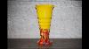 Czech Art Deco 1930 S Bohemian Splatter Glass Vase Yellow And Red
