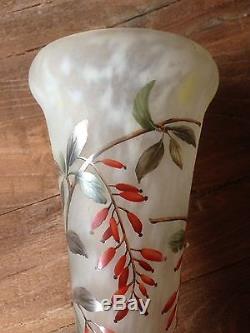 DAUM NANCY Grand Vase Pâte de verre Art Nouveau parfait état