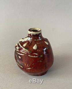 Dalpayrat, petit vase sang de boeuf. Décor naturaliste. French art nouveau