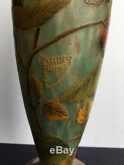 Daum Frères Nancy Vase Aubépines Art Nouveau gallé le verre français