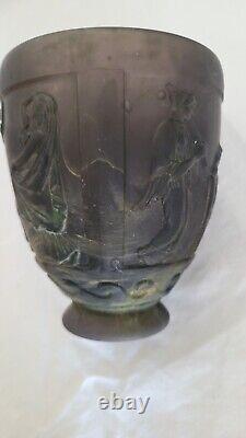 Daum Georges de Feure Vase à l'antique Art Nouveau Verre violet patiné