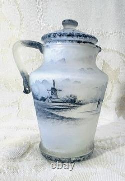 Daum Nancy Acid Etched Glass Vase Miniature Grave Acide Art Nouveau Judendstil