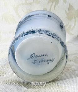 Daum Nancy Acid Etched Glass Vase Miniature Grave Acide Art Nouveau Judendstil