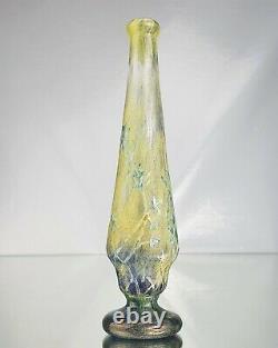 Daum Nancy Rare Vase aux Anémones des Près Verre Gravé Vitrifié Art Nouveau