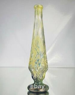 Daum Nancy Rare Vase aux Anémones des Près Verre Gravé Vitrifié Art Nouveau